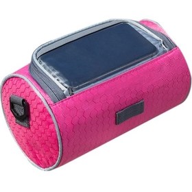 Resim Bisiklet Gidon Çantası Bisiklet Telefon Çantası Suya Dayanıklı Bisiklet Montaj Ön Çantası Çıkarılabilir Omuz Askılı Bisiklet Saklama Çantası F Gül Gül 