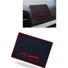 Resim Atatürk İmzalı Araç İçi Telefon Tutucu & Torpido Üstü Kaydırmaz Ped 