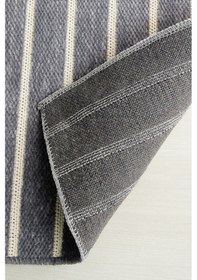 Resim Ocean Home Textile Gri Renk Çizgi Desenli Şönil Halı Kilim 160 X 230 Cm 
