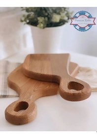 Resim Doğal Ahşap Kesme Tahtası Premium Kalite Sevgili Model Sunum Tahtası Ahşap 