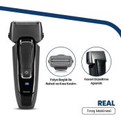 Resim Goldmaster Real GM9119 Islak Kuru Ipx5 Su Geçirmez Li-Ion Bataryalı Sakal ve Favori Şekillendirici Tıraş Makinesi 
