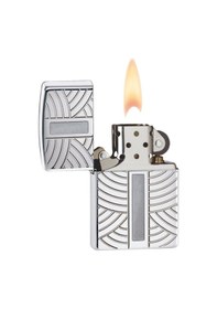 Resim Zippo Carved Curves Dizayn Armor Kasa Çakmak Gri 
