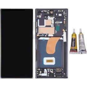 Resim Te Samsung Uyumlu S23 Ultra S918 Uyumlu Çıtalı Lcd Ekran Siyah + B7000 