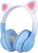 Resim mivento Zore Stn-28 Pro Kedi Kulaklı Tasarımlı Rgb Işıklı Bluetooth Kulaklık Mavi 