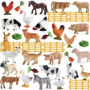 Resim 25 Parça Minyatür Çiftlik Hayvanı & Sebze Seti - Tavşan, Kedi, Domuz, İnek, Koyun, Köpek & Daha Fazlası İçerir - Çocukların Oyun Zamanı & Hediyeler İçin Mükemmel! 