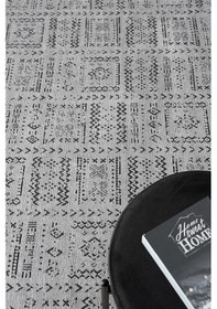 Resim Gaia Gri Halı Yıkanabilir Kaymaz Taban Şönil Kilim Dokuma Pamuk Taban Kilim 10336 Gri 