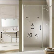 Resim cnpromosyon Sevimli Ayıcık Ve Kedi Silüetli Dekoratif Banyo Duşakabin Sticker, Çıkartma, Etiket 