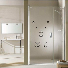 Resim cnpromosyon Sevimli Ayıcık Ve Kedi Silüetli Dekoratif Banyo Duşakabin Sticker, Çıkartma, Etiket 