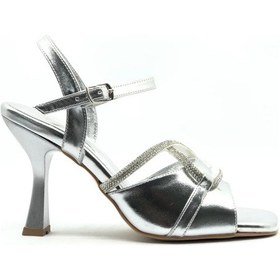 Resim Feles Çapraz Şerit Taşlı Topuklu Kadın Abiye Ayakkabı 001 