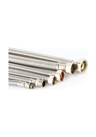 Resim Şofben Çelik Örgülü Erkek Bağlantı Hortumu 1/2 -1/2 50 Cm 