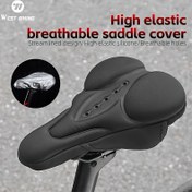 Resim WEST BIKING Yüksek Elastik Nefes Alabilir Bisiklet Sele Kılıfı - Yumuşak Konforlu Kaymaz Jel Dolgulu Sele Ped, Şık Tasarım, Yüksek Elastik Silikon & Dağ/Yol Bisikletleri için Nefes Alabilir Delikler, Unisex Yetişkin Bisiklet Aksesuarları (), Bisiklet Sele Minderi 