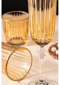 Resim Mest 12 Parça Joy Model Su Ve Meşrubat Bardağı Seti - 170, 290, 365 Cc - Çok Amaçlı Şıklık Amber 