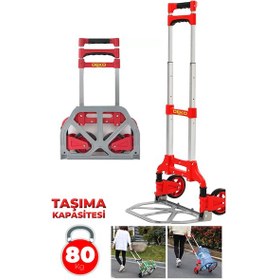 Resim Deko Turkey DKT80EB 80Kg Teleskopik Katlanır Koli Taşıma Arabası 