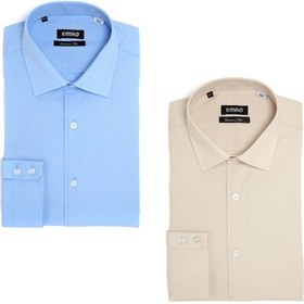 Resim Pıngömlek Kensıngtovesta Ikili Set13 Mavi Bej Cepsiz Erkek Gömlek Bej 