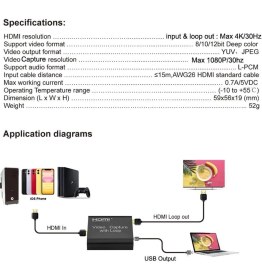 Resim Temiz Pazar 4759 HDMI 4K Video Capture Ezcap USB Video Capture HDMI Kaydedici Yakalama Kartı 