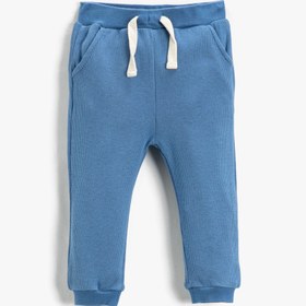 Resim Erkek Bebek Basic Sweatpants Beli Bağlamalı Pamuklu 