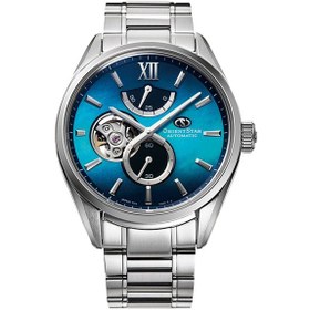 Resim Orient Star Re-by0004a00b Otomatik Çelik Gri Open Heart Mavi Kadran Safir Kristal 40 Mm Erkek Kol Saati 