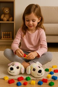 Resim Shoebuo Peluş Panduf Hayvan Figürlü Çocuk Ev Botu Yumuşak Taban Dar Kalıptır 1 numara Büyük Alınız 