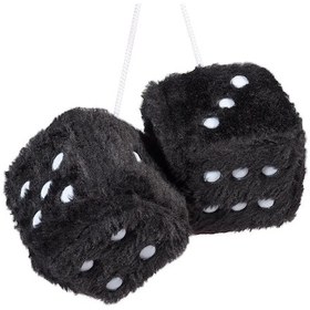 Resim Bulanık Peluş Zar Noktalar İle Retro Kare Peluş Asılı Ayna 1 Adet 