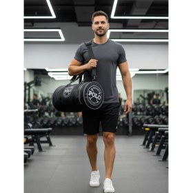 Resim Unisex Silindir Spor Seyahat ve Fitness Çantası 2 Bölmeli 