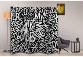 Resim Harf Temalı Özel Tasarım Paravan Room Divider PRV1195, 180 x 180 