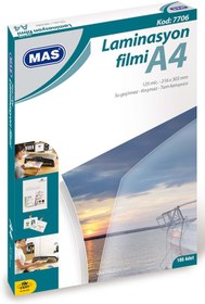 Resim MAS 7706 A4 LAMİNASYON 125MİC 100LÜ 