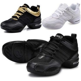 Resim Altın Moda Nefes Yumuşak Taban Spor Dans Ayakkabıları Spor Ayakkabı Uygulama Ayakkabıları Modern Dans Caz Ayakkabıları Altın 