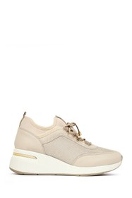 Resim Derimod Kadın Bej Bağcıklı Dolgu Topuklu Sneaker 25WFD221414 