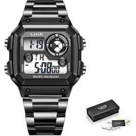 Resim Hanyang Çelik Siyah Lıge En Lüks Moda Spor Izle Erkekler 3bar Su Geçirmez Kronometre Erkekler Dijital Bilek Saatleri Paslanmaz Çelik Kayış Dijital Saat (Yurt Dışından) 
