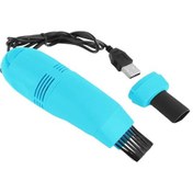 Resim Mini Bilgisayar Vakum Usb Klavye Temizleyici Pc Laptop Fırça Toz Temizleme Kiti Mavi - 