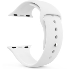 Resim Microsonic Apple Watch Series 5 44mm Silikon Kordon Beyaz 