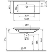 Resim VitrA S50 5479b003-0001 Etajerli Lavabo, 100 Cm, Beyaz 