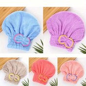 Resim Ultra İnce Mikrofiber Saç Havlu Sarımı ile Prenses Şapka, Hızlı Kuruma, Süper Emici, Dokuma Polyester, Kokusuz, Normal ve Dalgalı Saçlar için, Yetişkin ve Çocuklar 