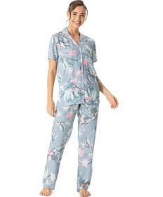Resim U.S. Polo Assn. U.s Polo Assn. 17047 Kadın Kısa Kollu Önden Düğmeli Pijama Takım-mint Mint 