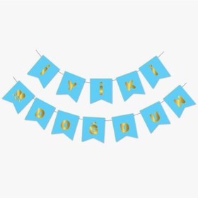 Resim Mavi Gold Iyi Ki Doğdun Yaldızlı Banner 