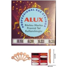 Resim Röslau Pyramid Uzun Sap Takım Saz Teli 0.20 +10 Adet Tezen 