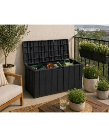 Resim Csb Store 270 L Bahçe Depolama Sandığı Kilitli Plastik Çok Amaçlı Dış Mekan Sandık 117,5X45X56 Cmm 