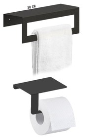 Resim ENSAR PROFİL Metal Banyo Havlu Askılığı Ve Tuvalet Kağıdı Askılığı 
