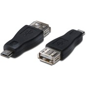 Resim USB Adaptörü, micro B Erkek - USB A Dişi, USB 2.0 uyumlu USB Adaptörü, micro B Erkek - USB A Dişi, USB 2.0 uyumlu