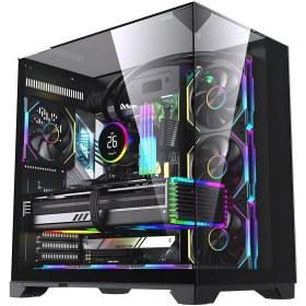 Resim Snt Subzero Plus 7 x Argb Fan Uzaktan Kumanda Midi Tower Atx Siyah Oyuncu Kasası 