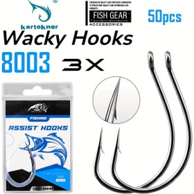 Resim KARTOKNER 50 Adet Premium Siyah Nikel Wacky Rig Kanca - Yumuşak Yem Balıkçılığı için Keskin, Dayanıklı Paslanmaz Çelik, KARTOKNER 