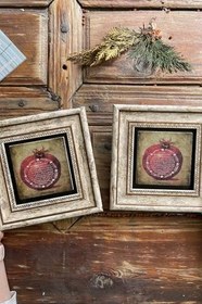 Resim Oscar Stone Decor Çerçeveli Taş Duvar Dekoru Tablo 20X20Cm 2'Li Set Nar Bereket Duası 2Cdd-1104-2 