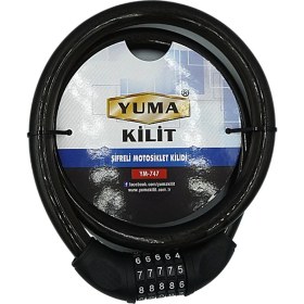 Resim Colezium Yuma YM-747 120CM 20MM 5 Şifreli Siyaotorsiklet Kilidi 