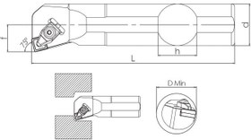 Resim T Sistem - ISO TSKNR/L 75° İç Çap Torna Kalemi 