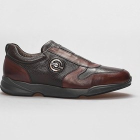 Resim Cabani Hakiki Deri Kahverengi İçi Kürklü Erkek Spor Ayakkabı Kahverengi 