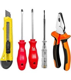 Resim 5 Parça Pense Kontrol Kalemi Maket Bıçağı Düz ve Yıldız Tornavida Seti 