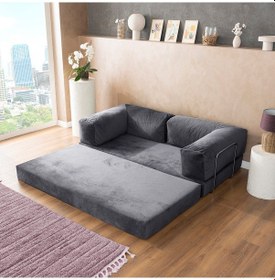 Resim Argimo Godila Çok Amaçlı Sofa Çift Kişilik Yatak Koltuk Antrasit 