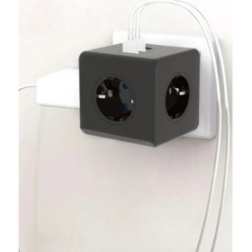 Resim Winboss Termal Akım Korumalı Isıya Dayanıklı 3 Lü Duvar Tipi Priz 3 Adet USB Şarj Yuvalı 