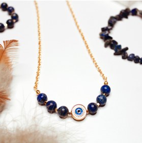 Resim Boho Yoga Art Lapis Lazuli Göz Kolye 