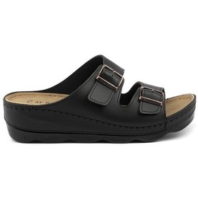 Resim Flexstride Tokalı Ayarlanabilir Anatomik Rahat Kadın Terlik-Siyah 